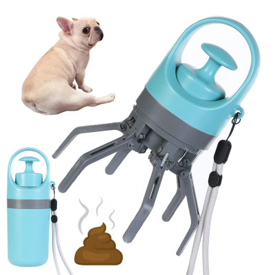 Portable Dog Pooper Scooper with Built-In Bag Dispenser – Eight-Claw Shovel eprolo