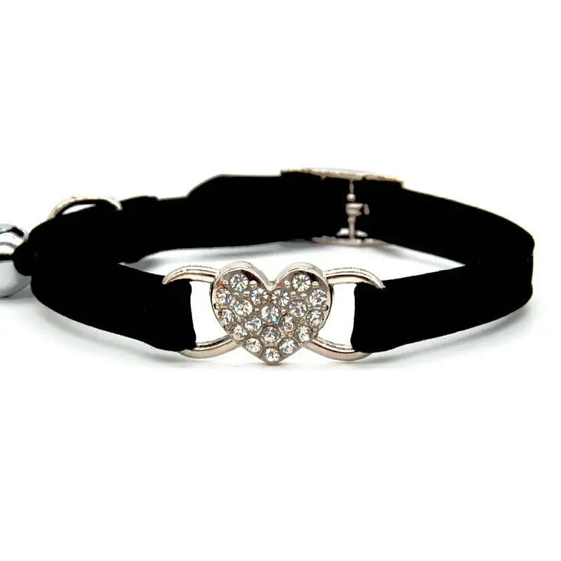 Velvet Cat Collar with Diamond Bell – 8 Colors eprolo