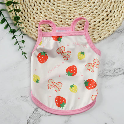 Pet supplies pet clothes cute fruit camisoles tank tops breathable pet sunscreen mosquito and insect repellent products