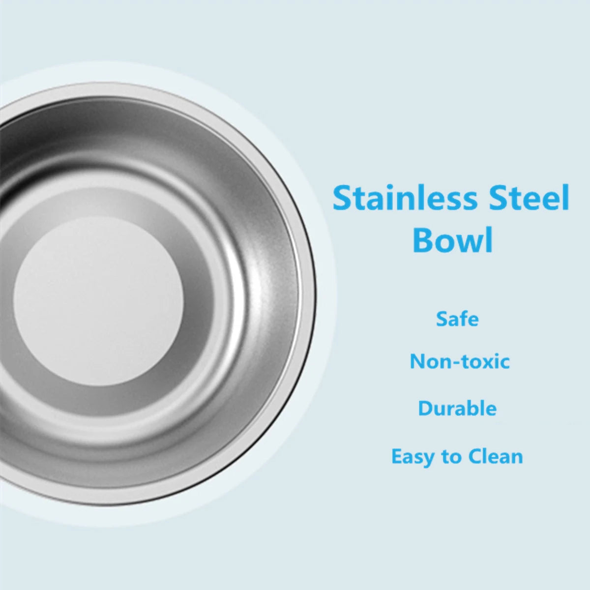 Double stainless steel dog food and water bowl for everyday feeding