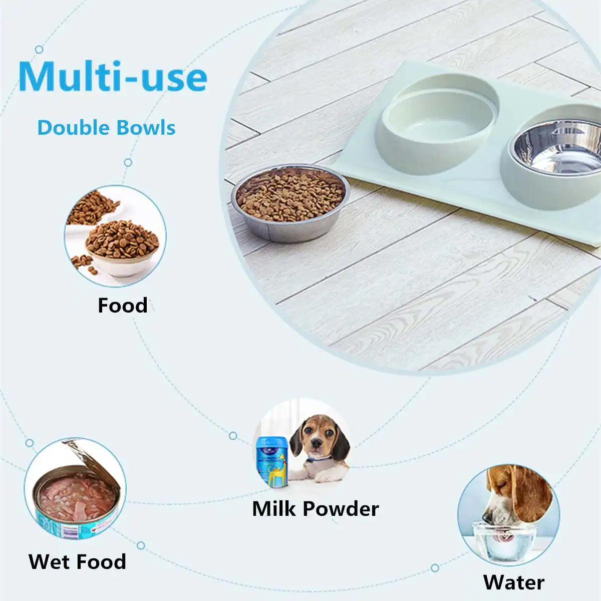 Durable stainless steel cat and dog feeding bowl