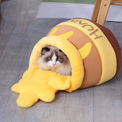 Cozy Honey Jar Cat Bed for small dogs